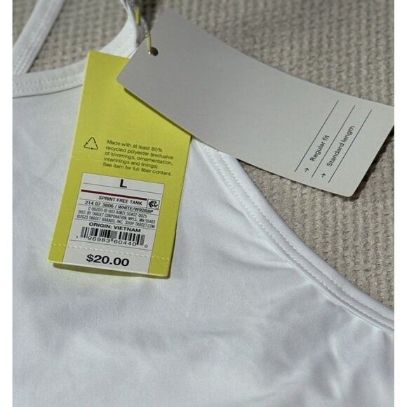 All In Motion Active Tank Top Womens Large Racerback Ventilated Quick Dry White - Picture 4 of 10